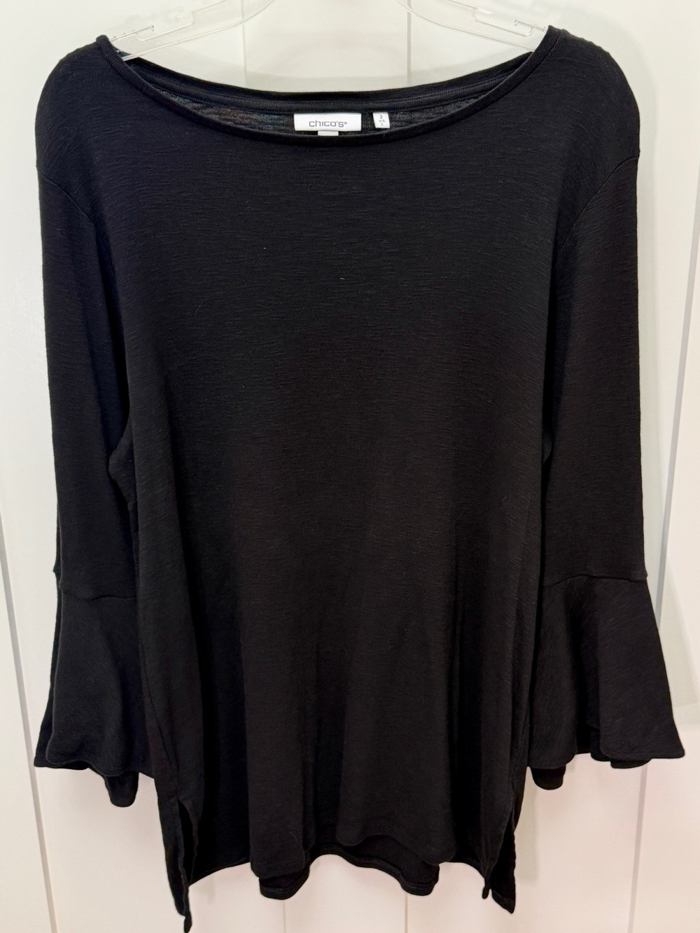 Chico's Black Bell-Sleeve Tunic Top